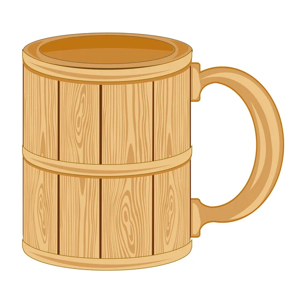 Caneca de madeira —  Vetores de Stock