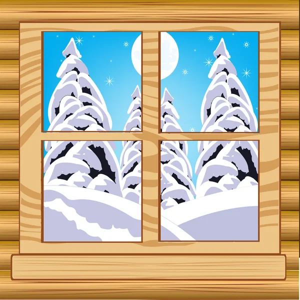 Vista desde ventana — Vector de stock