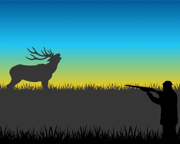 Hunt on deer — Stock Vector