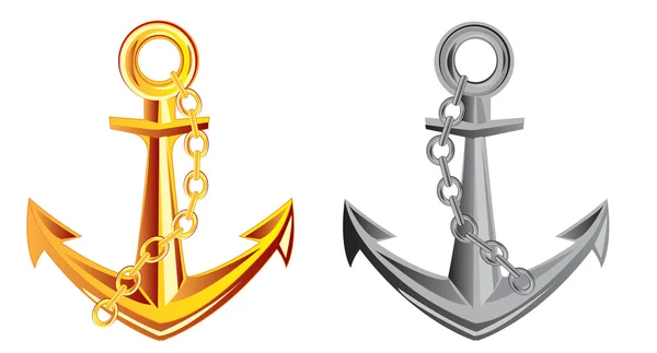 Two anchors — Stock Vector