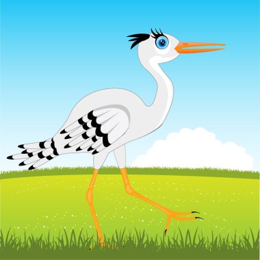 Glade üzerinde leylek