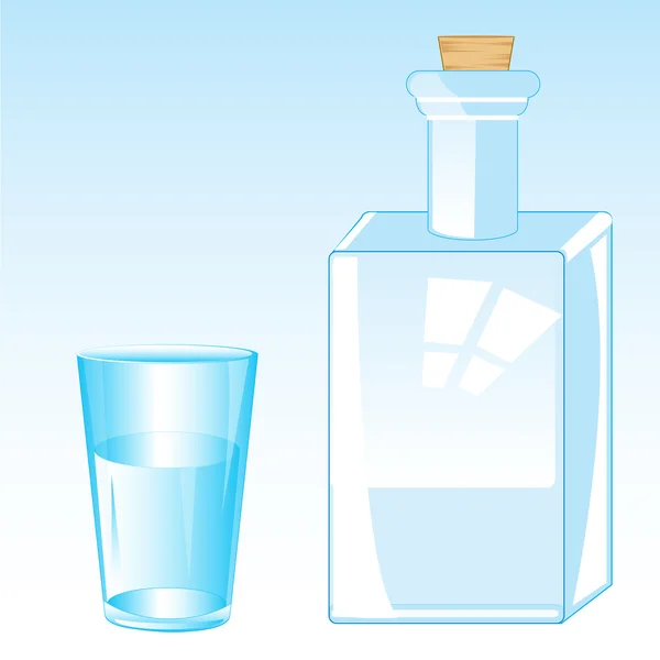 瓶とガラス — ストックベクタ