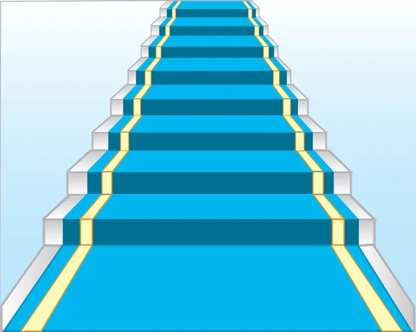 Treppe mit blauer Spur — Stockvektor