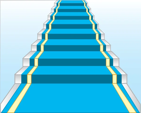Stairway with blue track — Stock Vector