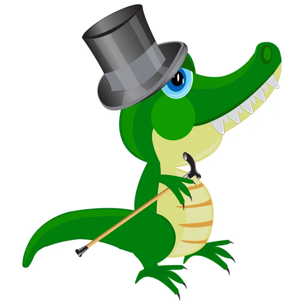 卡通的鳄鱼的帽子 — 图库矢量图片