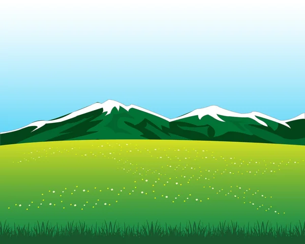 Glade avec fleur en montagne — Image vectorielle