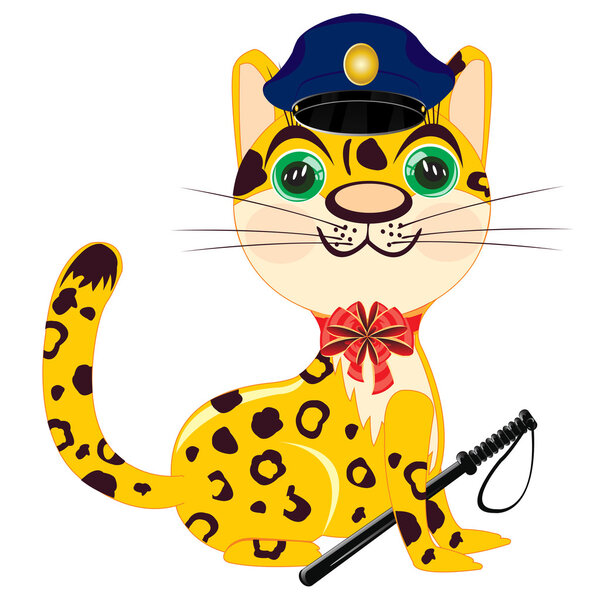 Cartoon animal leopard police