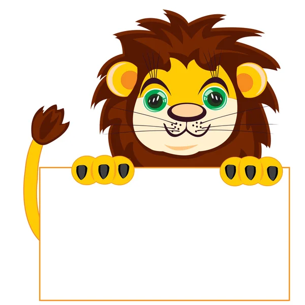 Lion avec affiche — Image vectorielle