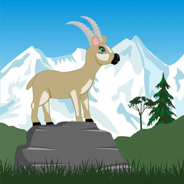 Wild sawhorse in mountain — Stock Vector