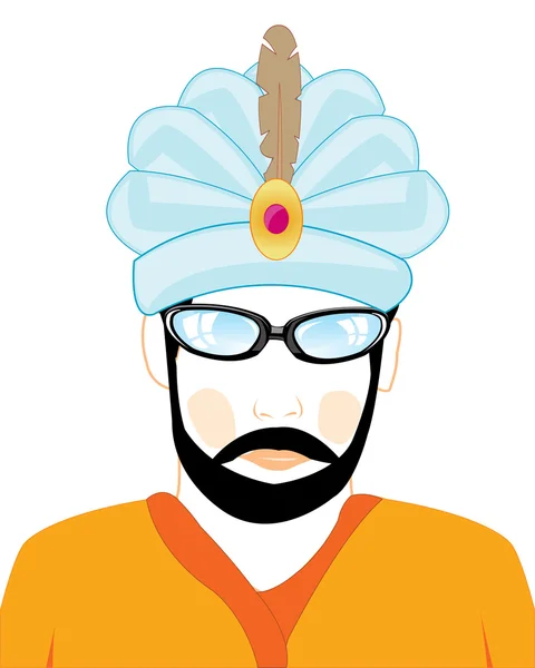 Людина в капелюсі індуїста — стоковий вектор