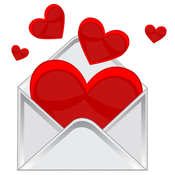 Heart in envelope — Stock Vector