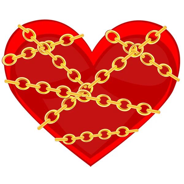 Coeur dans la chaîne — Image vectorielle