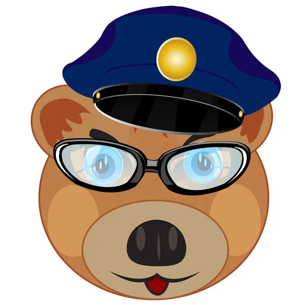 Portrét medvěd policie — Stockový vektor