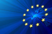 Európa térkép és európai uniós zászló