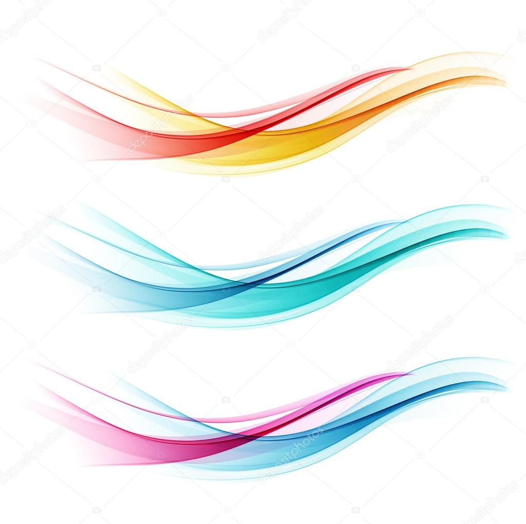 Set of abstract color wave