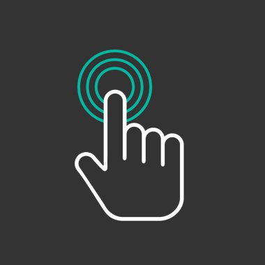 El simgesine tıklayın, el simgesi vektörüne tıklayın, düz tıklayın el simgesi tasarımı