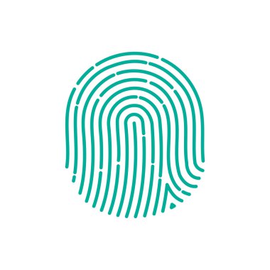 parmak izi Simge Resim. Düz. parmak izi simgesi uygulaması