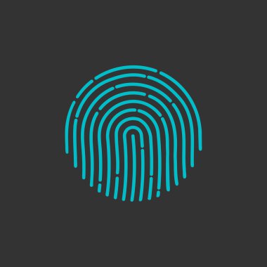 parmak izi Simge Resim. Düz. parmak izi simgesi uygulaması