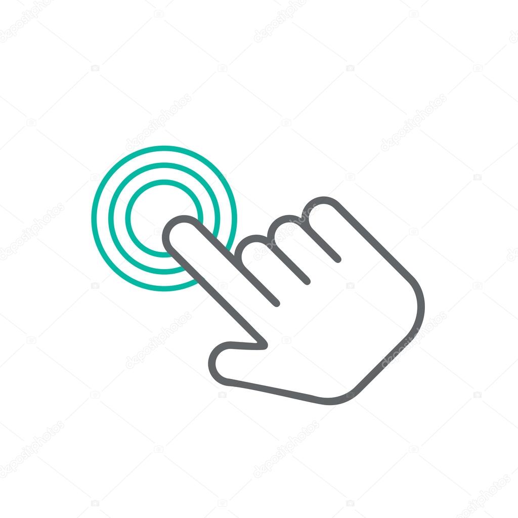 Click hand icon,  click hand icon vector,  flat click hand icon design