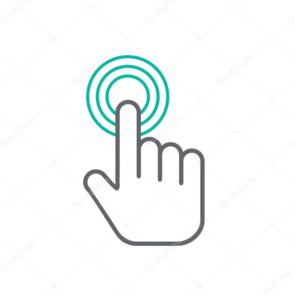 Click hand icon,  click hand icon vector,  flat click hand icon design