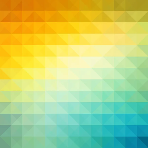 Fond géométrique abstrait avec des triangles orange, bleu et jaune. Conception ensoleillée d'été . — Image vectorielle