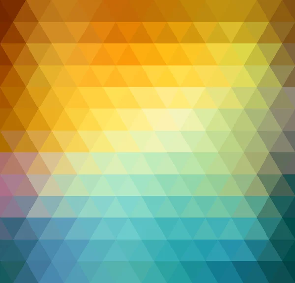 Abstrakt geometrisk bakgrund med orange, blå och gula trianglar. Sommar solig design. — Stock vektor