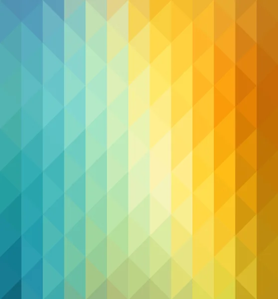 Abstrakter geometrischer Hintergrund mit orangen, blauen und gelben Dreiecken. Sommersonniges Design. — Stockvektor