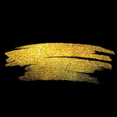 Siyah zemin üzerine altın parıldıyor. Altın glitter arka plan.