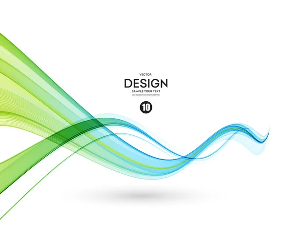 Абстрактний елемент дизайну синьої кольорової хвилі. Блакитна і зелена хвиля — стоковий вектор