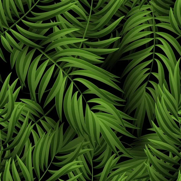 Naadloze tropische jungle bloemmotief met palmbladeren. Vectorillustratie. — Stockvector