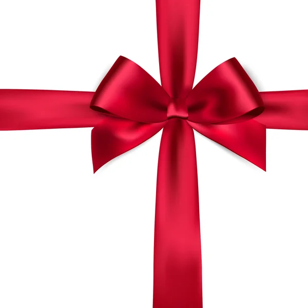 Сияющая красная атласная лента на белом фоне — стоковое фото