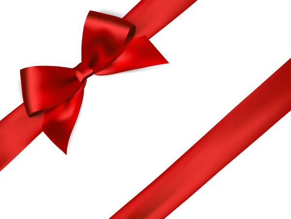 Shiny red satin ribbon on white background — Stock Photo, Image