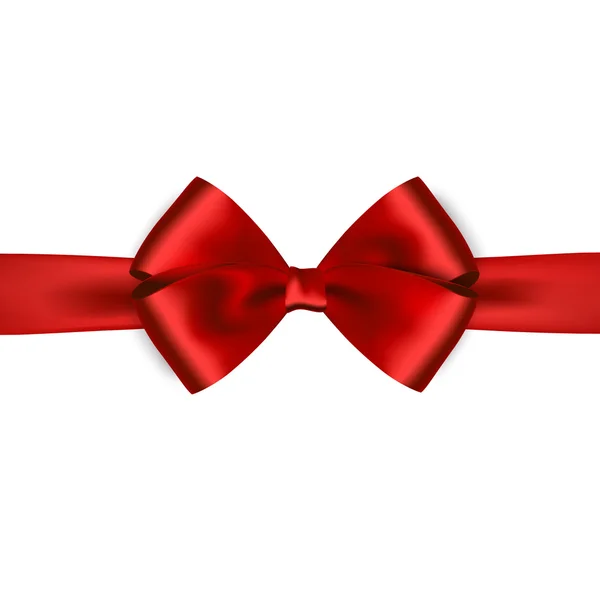 Shiny red satin ribbon on white background — Stock Photo, Image