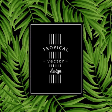 Tropical Palm leaves. Vector seamless