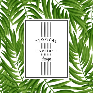 Tropical Palm leaves. Vector seamless