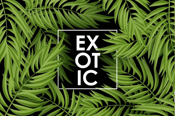 Tropical Palm leaves. Vector seamless — Stok Vektör