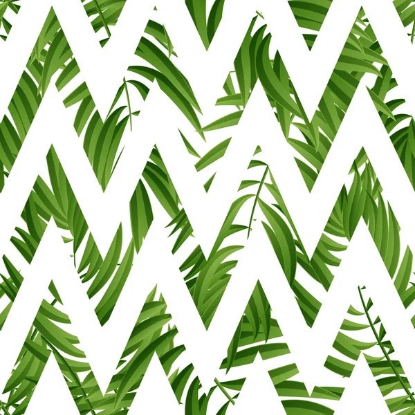 Tropical Palm leaves. Vector seamless — Stock vektor