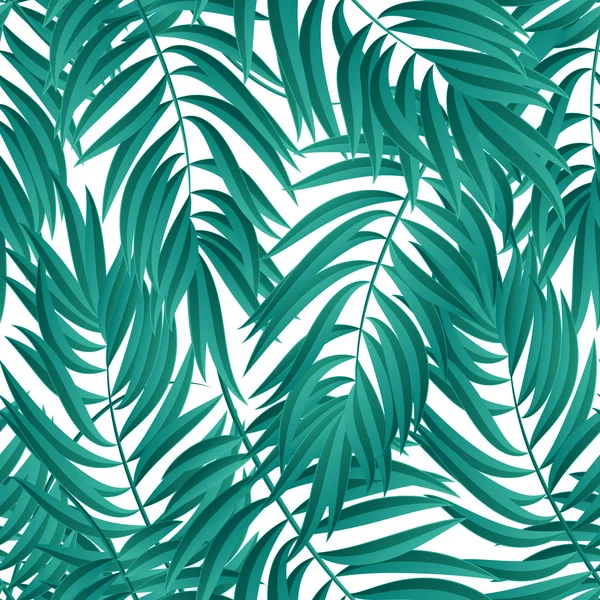 Tropical Palm leaves. Vector seamless — Stock vektor