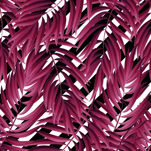 Feuilles de palmier tropical. Vecteur sans couture — Image vectorielle