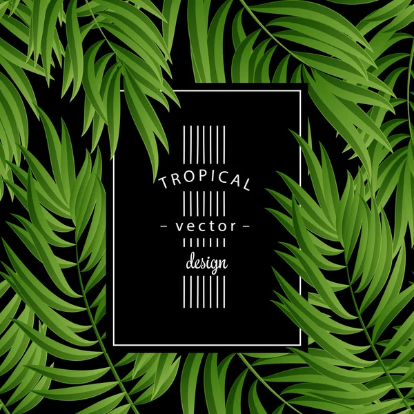 Tropical Palm leaves. Vector seamless — 스톡 벡터