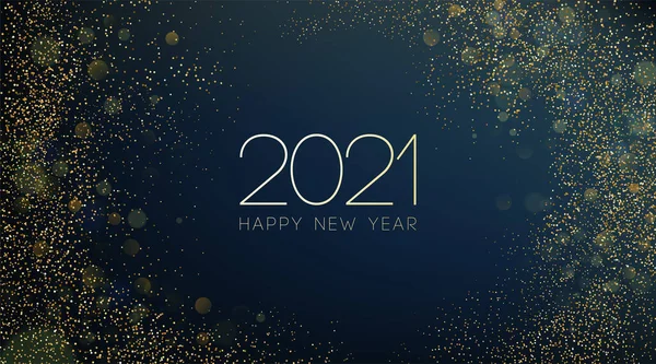 2021 Yeni Yıl Soyut parlak altın dalga tasarım elementi — Stok Vektör