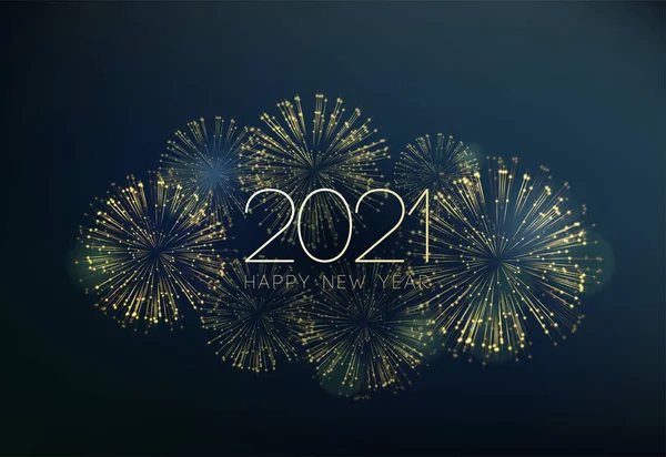 2021 Nouvel An Fond abstrait avec feux d'artifice. Vecteur — Image vectorielle