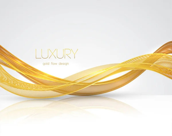 Elemento de diseño de onda de oro de color brillante abstracto — Vector de stock
