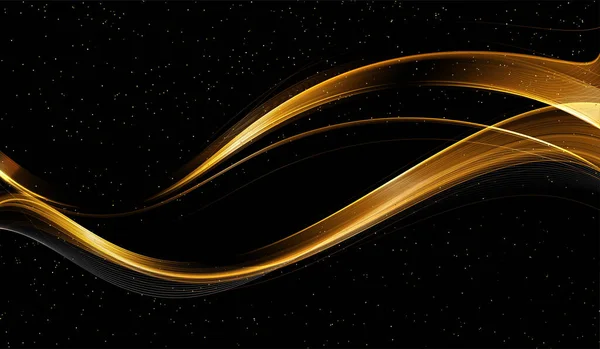 Абстрактний блискучий колір елемент дизайну золотої хвилі — стоковий вектор