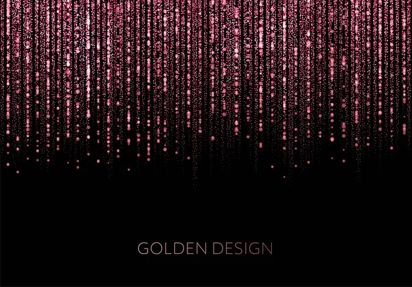 Vorhang aus Goldpartikeln auf schwarzem Hintergrund — Stockvektor