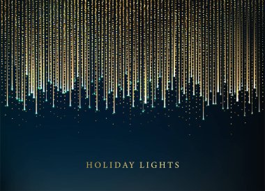 Siyah arkaplanda altın parçacıklar perdesi