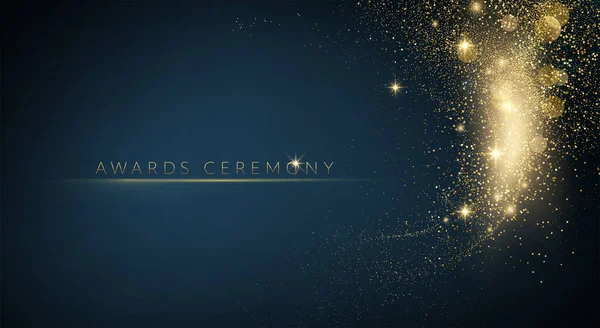Prijs nominatie ceremonie luxe achtergrond met gouden glitter schittert — Stockvector