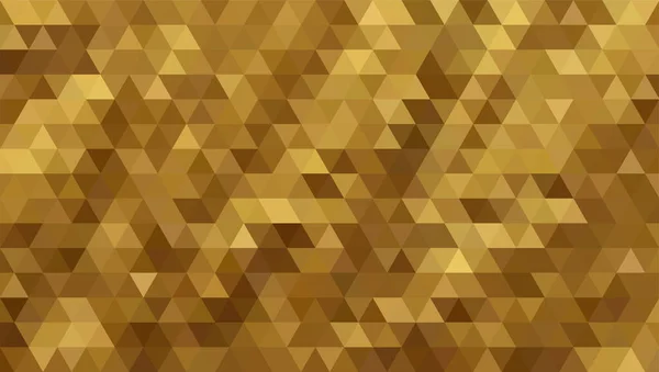 Vector Abstract golden triangle pattern background. No transparent, no gradient — Stock Vector