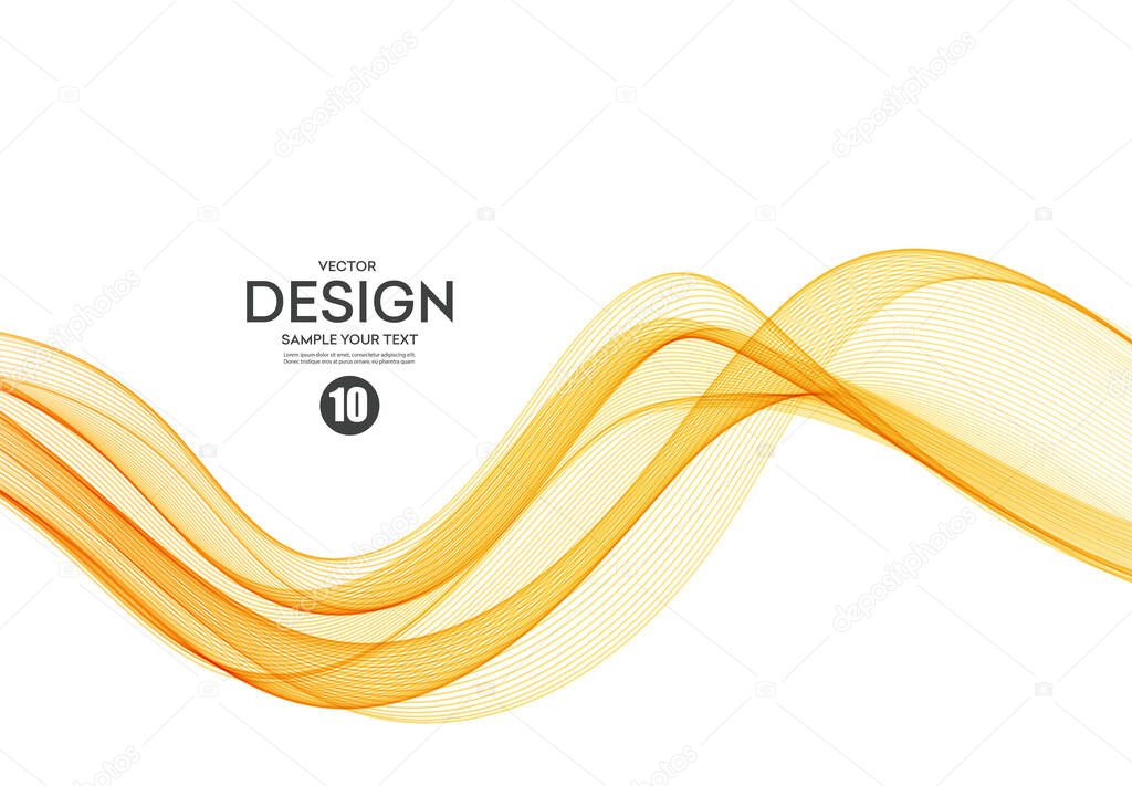 Orange color abstract transparent wave design element