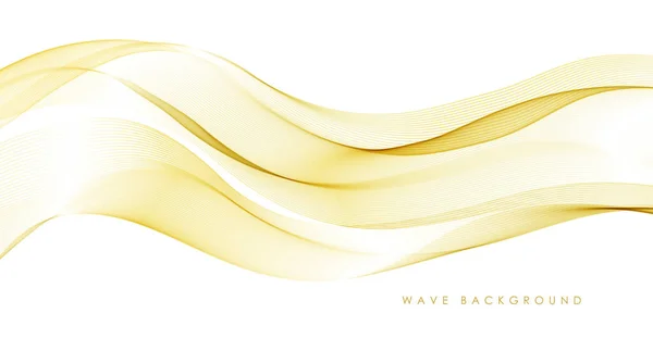 Vector abstracte kleurrijke stromende gouden golflijnen geïsoleerd op witte achtergrond. Design element voor bruiloft uitnodiging, wenskaart — Stockvector